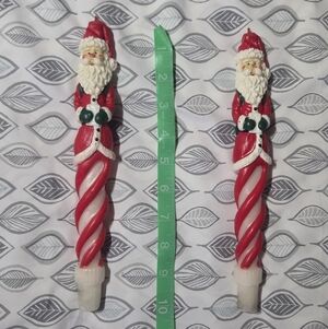 Festive Santa Swirl Candles - Red and White